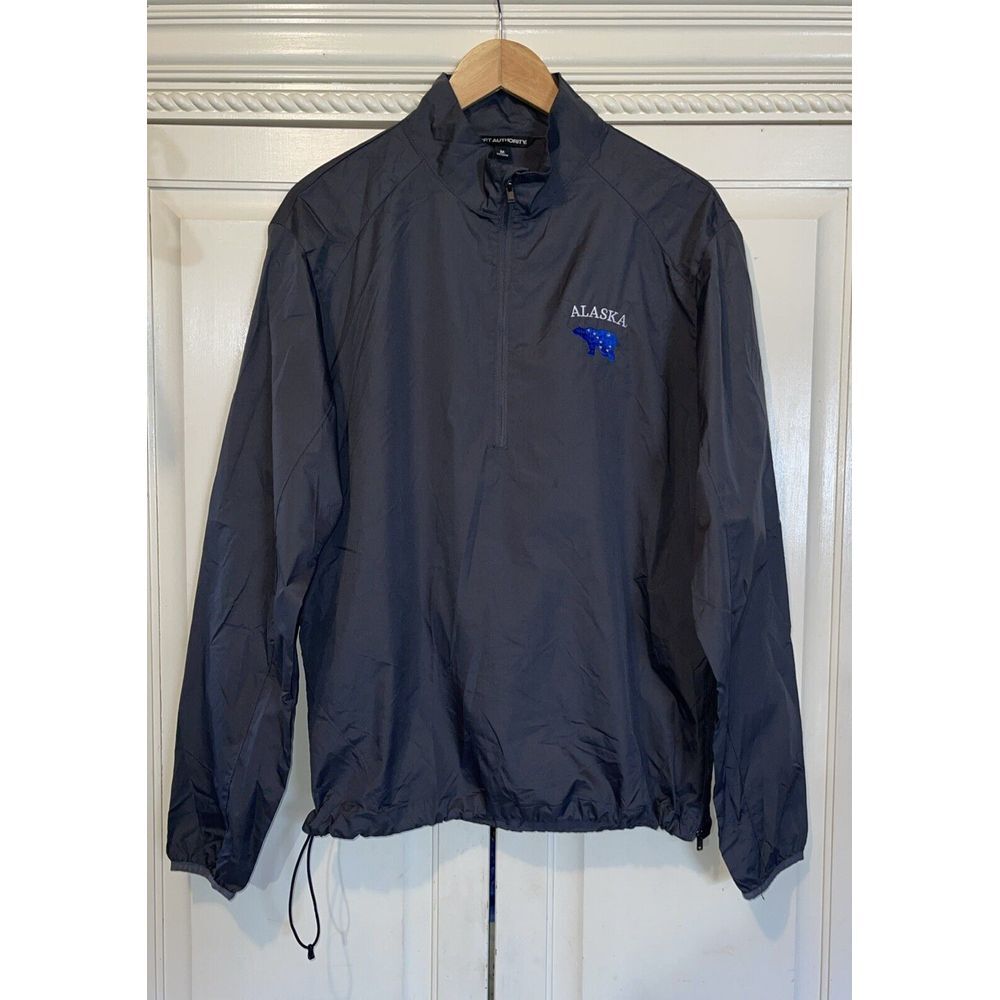 Port Authority Windbreaker Pullover Men Medium Gray Embroidered Alaska J343